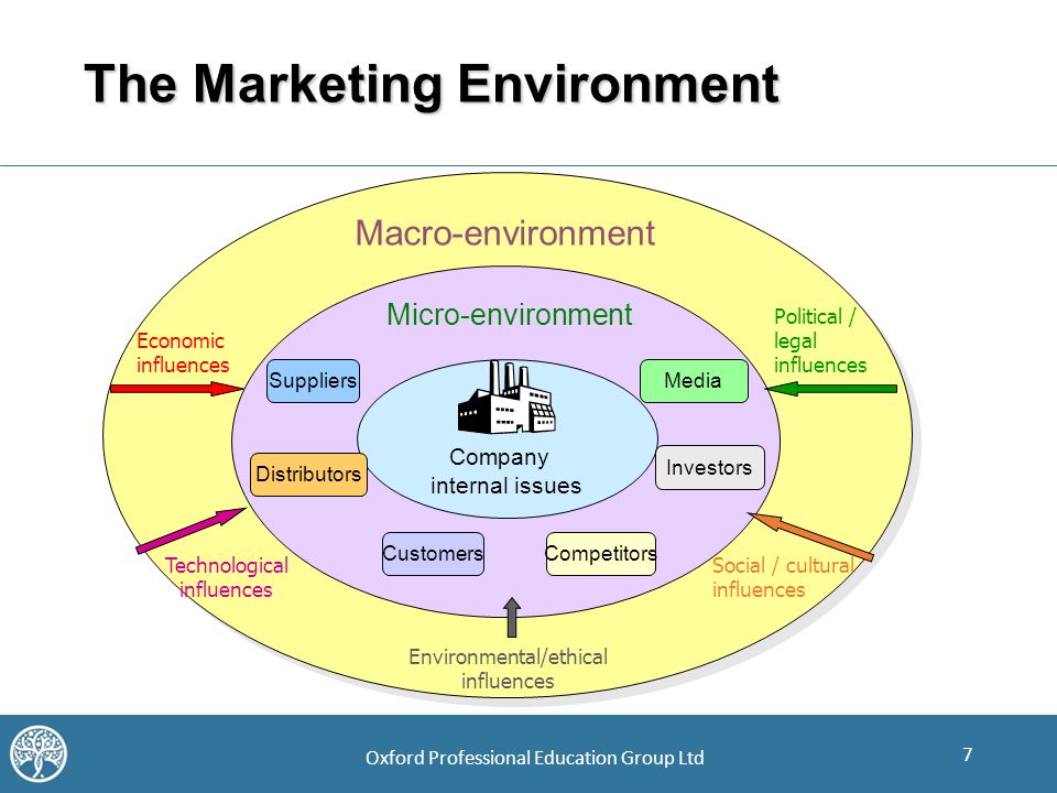 Marketing environment interface in marketing management